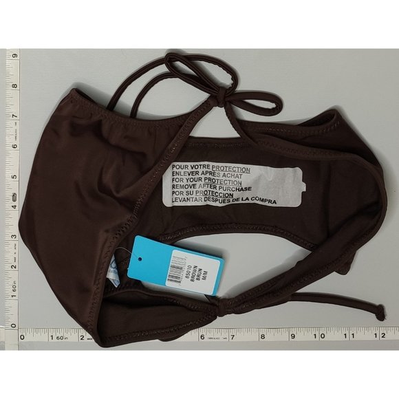 NWT California Waves Side Tie String Brown bikini bottom - Picture 3 of 7